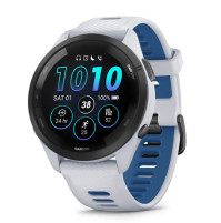 Forerunner 265 - Black Bezel with Whitestone Case and Whitestone/Tidal Blue Silicone Band- 010-02810-11 - Garmin